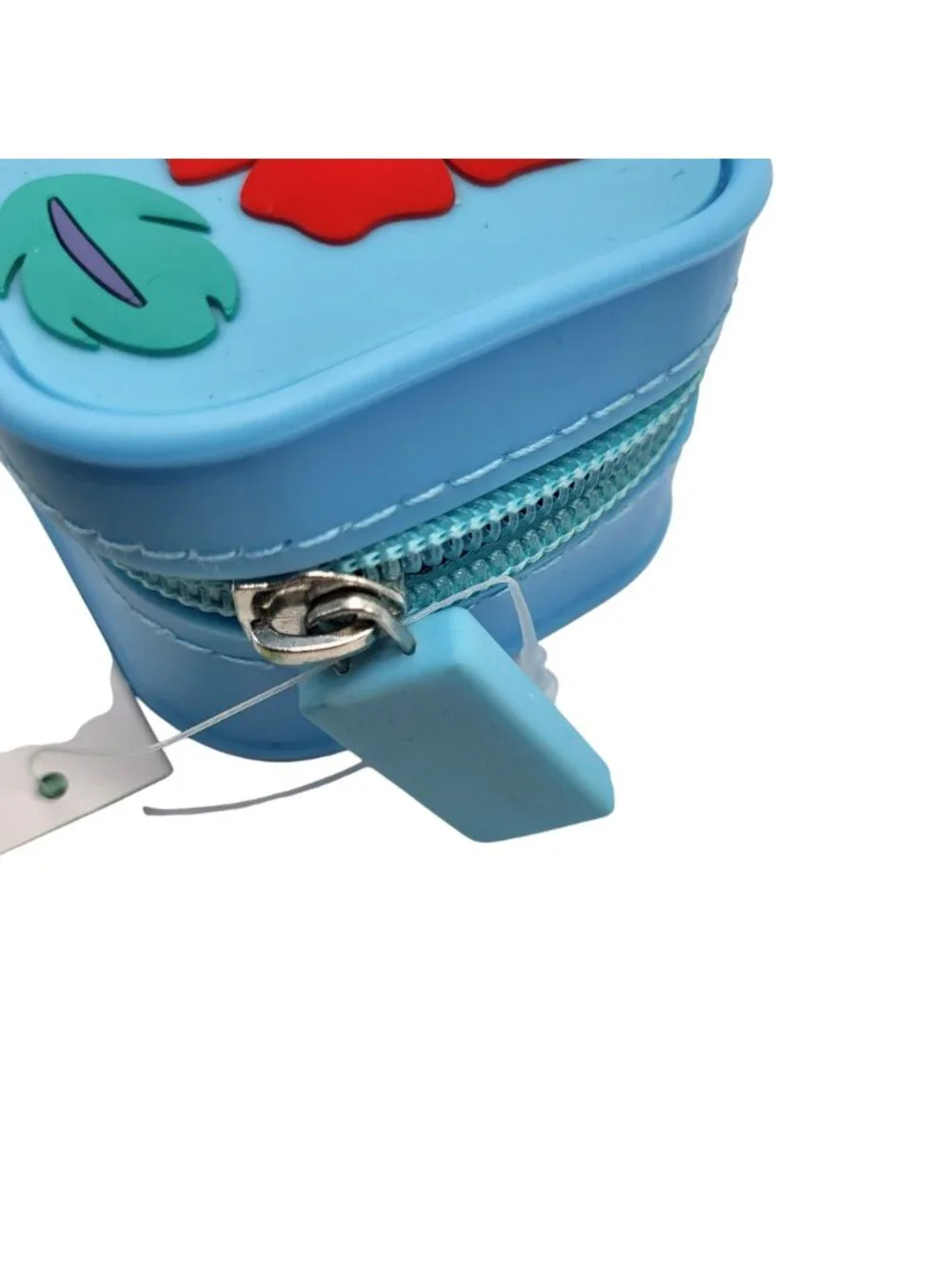 Disney Stitch Pencil Case Box With Zipper Closure & Flower Design Blue